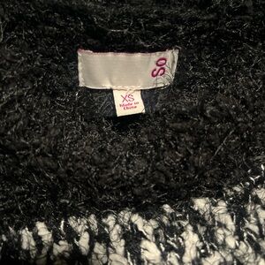 SO Black and White Crew Neck Sweater